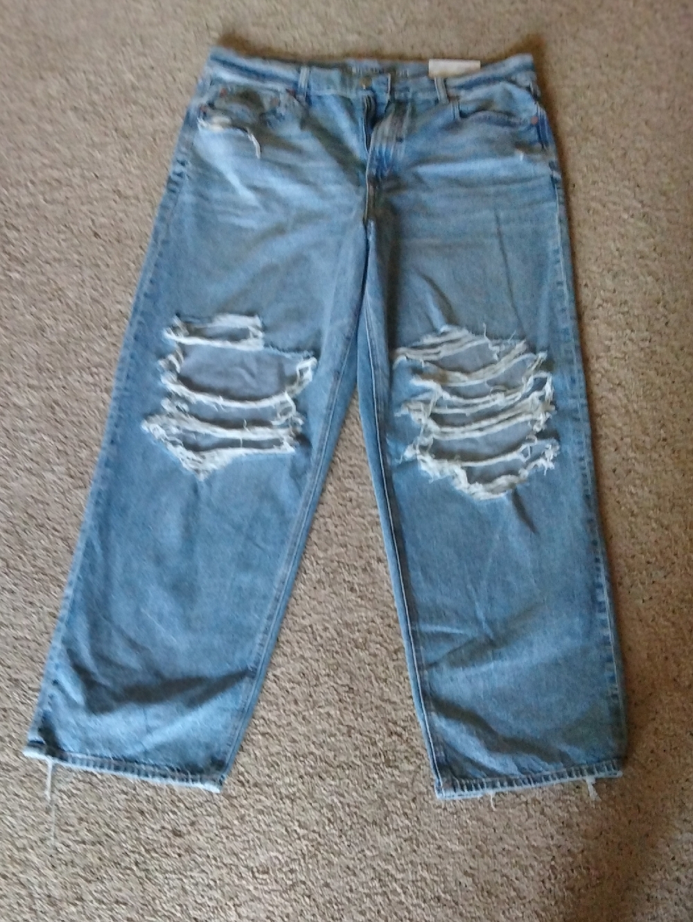 Distressed Light Blue Ripped Boyfriend Jeans